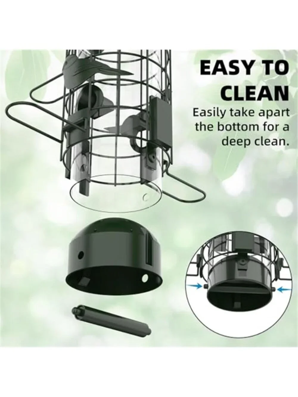 New Squirrel Proof Bird Feeder,Metal Mesh Bird Feeders for Outdoors Hanging